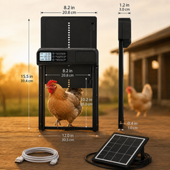 Stallwächter® Automatische Hühnerklappe – Solar, Aluminium, Raubtiersicher & Wetterfest
